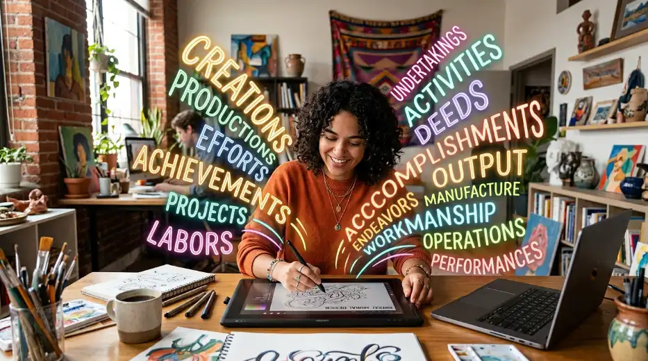 synonyms for works