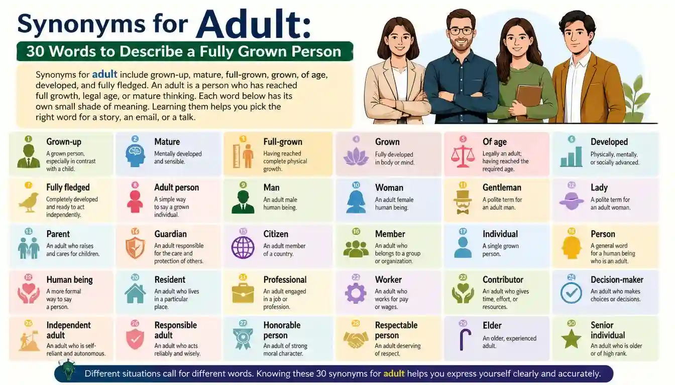 Synonyms for Adult