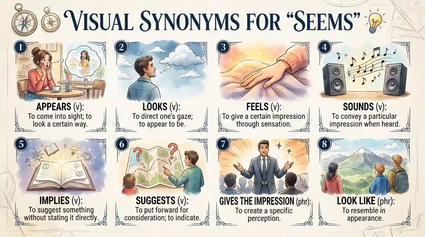 synonyms for seems